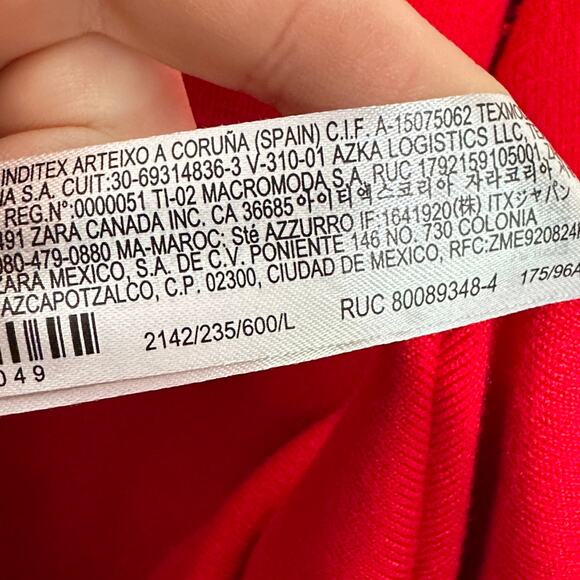 ZARA Mock High Neck Knit Midi Dress Red {YY42} - Picture 11 of 12